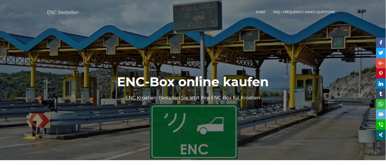 ENC Box online bestellen ENC Kroatien Maut Vignette